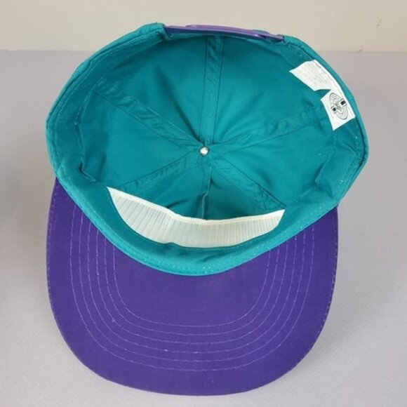 Vintage Bud King of Beers Teal Purple Snapback Hat - Picture 7 of 8